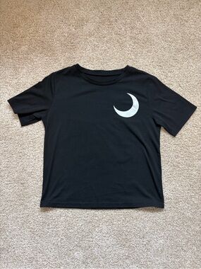 Kids Black Crescent Moon Graphic Tee